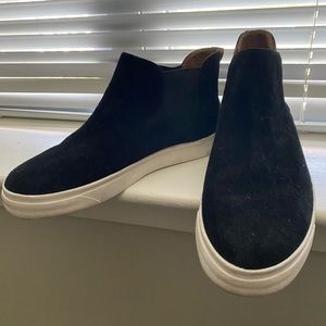 Black suede sneaker shoe